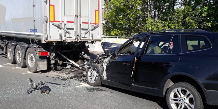 Unfallstelle an der B65 bei Porta Westfalica