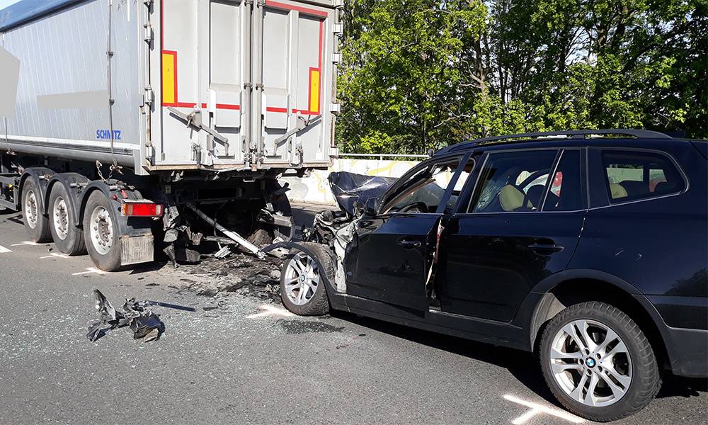 Unfallstelle an der B65 bei Porta Westfalica