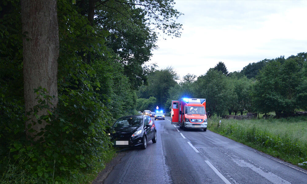 Unfallstelle an der Detmolder Straße in Vlotho