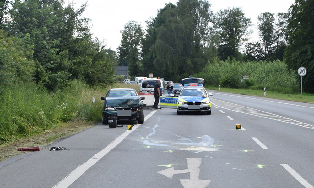 Unfallstelle an der Lübbecker Straße in Herford