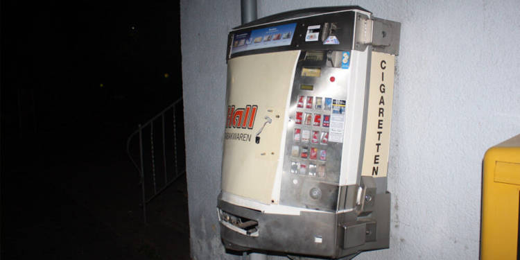 Gesprengter Zigarettenautomat