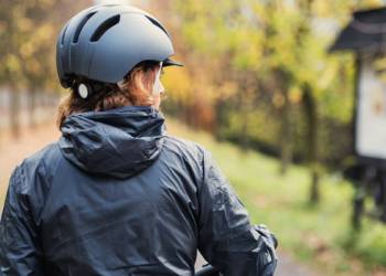 Fahrrad, Frau, Helm